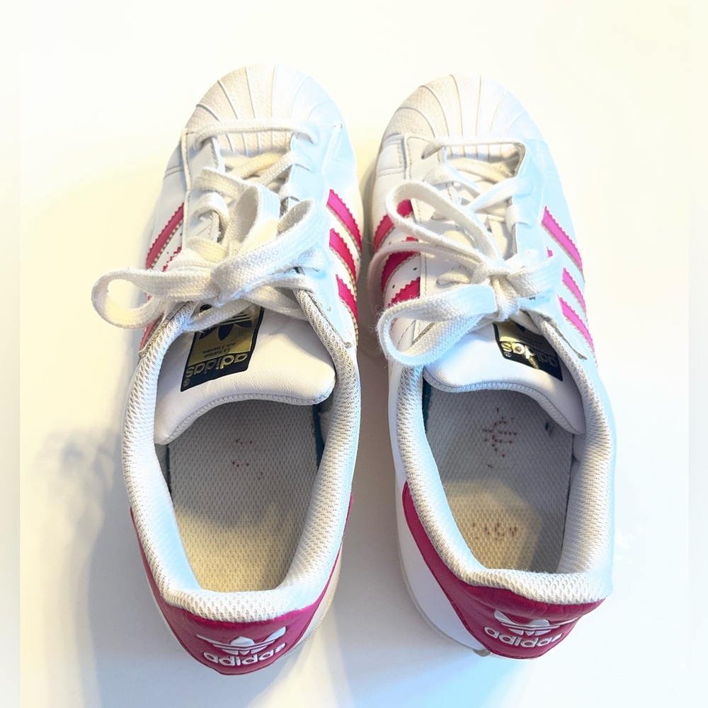 Adidas | Bright Pink and White Classic Leather Superstar - Picture 3 of 12